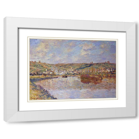 End of the Afternoon, Vetheuil White Modern Wood Framed Art Print with Double Matting by Monet, Claude
