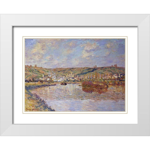 End of the Afternoon, Vetheuil White Modern Wood Framed Art Print with Double Matting by Monet, Claude