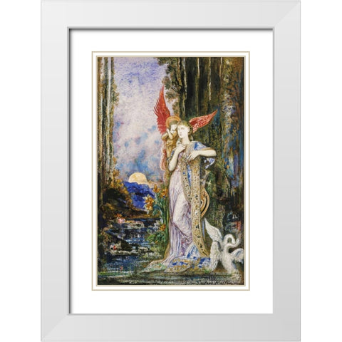 Inspiration White Modern Wood Framed Art Print with Double Matting by Moreau, Gustave