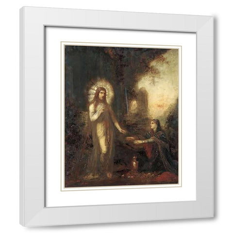 Museumist and Mary Magdalene White Modern Wood Framed Art Print with Double Matting by Moreau, Gustave