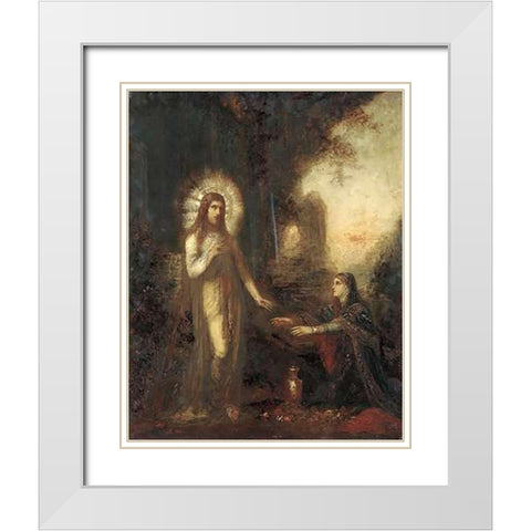Museumist and Mary Magdalene White Modern Wood Framed Art Print with Double Matting by Moreau, Gustave