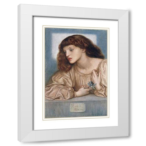 May Morris White Modern Wood Framed Art Print with Double Matting by Rossetti, Dante Gabriel