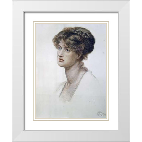 Portrait of Mrs. William J. Stillman White Modern Wood Framed Art Print with Double Matting by Rossetti, Dante Gabriel