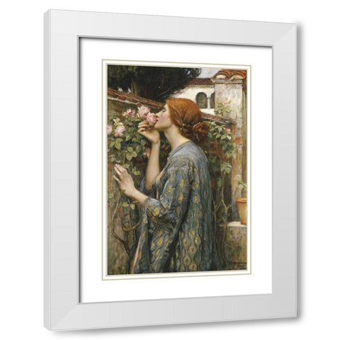 The Soul of The Rose White Modern Wood Framed Art Print with Double Matting by Waterhouse, John William