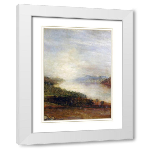 Loch Ness White Modern Wood Framed Art Print with Double Matting by Watts, George Frederick