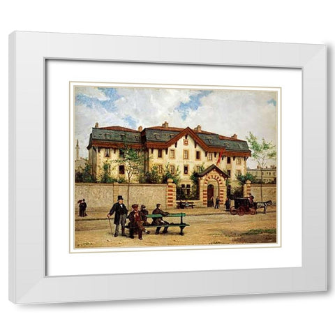 Asile Suisse a St-Mande, Paris White Modern Wood Framed Art Print with Double Matting by Anker, Albert
