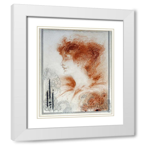 Rejane White Modern Wood Framed Art Print with Double Matting by Beardsley, Aubrey