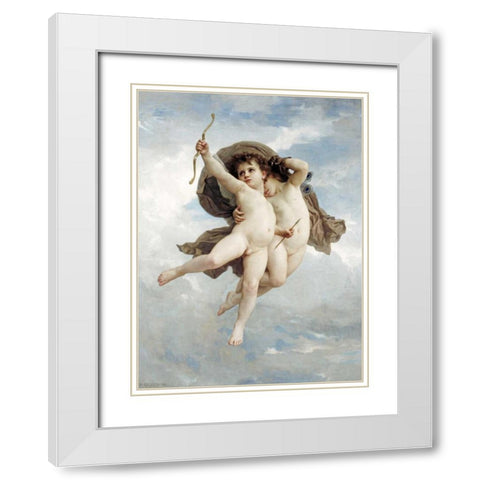 LAmour Vainqueur White Modern Wood Framed Art Print with Double Matting by Bouguereau, William-Adolphe