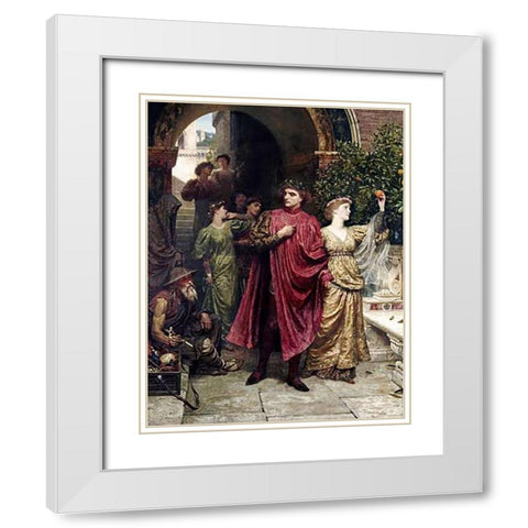 The Symbol White Modern Wood Framed Art Print with Double Matting by Dicksee, Frank