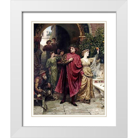 The Symbol White Modern Wood Framed Art Print with Double Matting by Dicksee, Frank