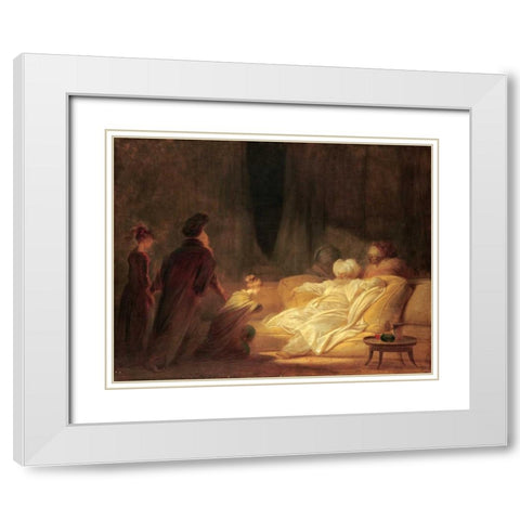 Le Pacha White Modern Wood Framed Art Print with Double Matting by Fragonard, Jean Honore