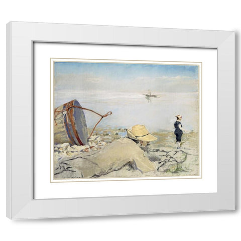 On the Shingle, Honfleur White Modern Wood Framed Art Print with Double Matting by Gonzales, Eva