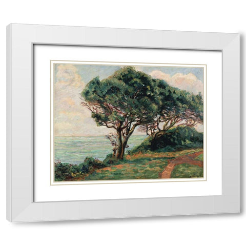 La Pointe De La Pierriere, St. Palais White Modern Wood Framed Art Print with Double Matting by Guillaumin, Armand