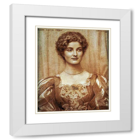 Portrait of Hilda Virtue Tebbs White Modern Wood Framed Art Print with Double Matting by Hughes, Edward Robert