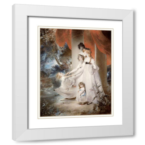 Portrait of Mrs Ayscoghe Boucherett White Modern Wood Framed Art Print with Double Matting by Lawrence, Sir Thomas