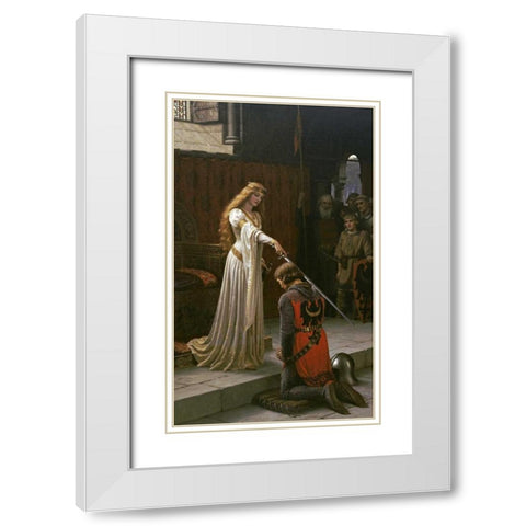 The Accolade White Modern Wood Framed Art Print with Double Matting by Leighton, Edmund Blair