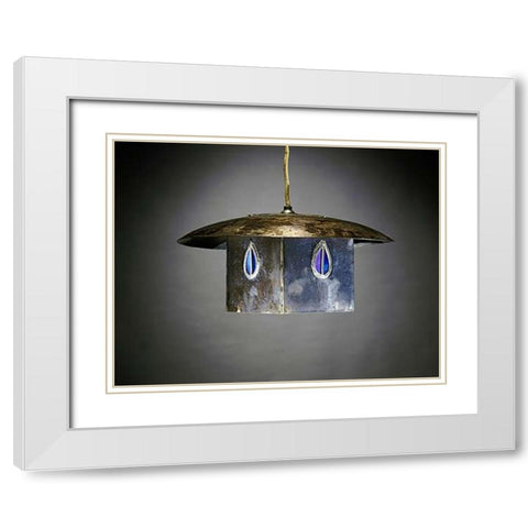 A Metal and Leaded Glass Hanging Shade White Modern Wood Framed Art Print with Double Matting by Mackintosh, Charles Rennie