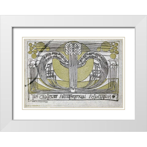 Conversazione Programme White Modern Wood Framed Art Print with Double Matting by Mackintosh, Charles Rennie