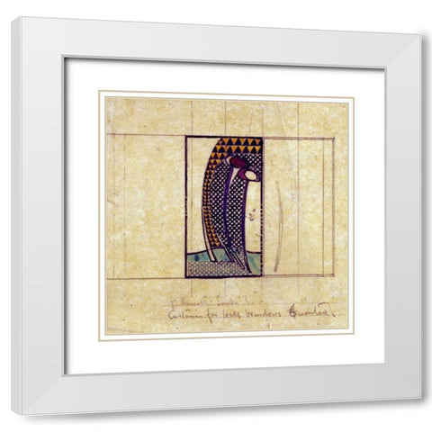 Design For Curtains For The Hall Windows White Modern Wood Framed Art Print with Double Matting by Mackintosh, Charles Rennie