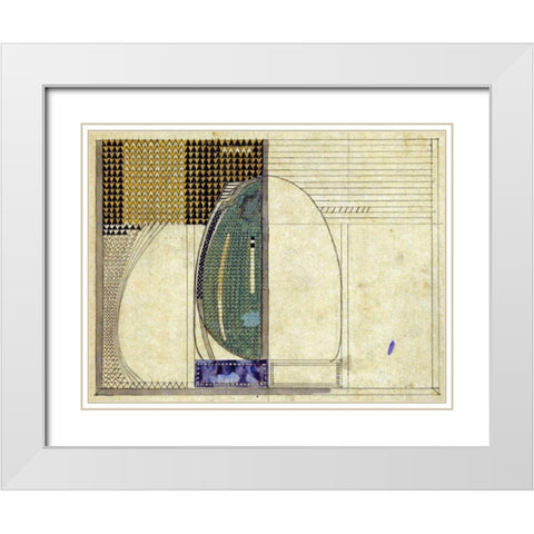 Design, 1916 For W.J Bassett-Lowke Esq White Modern Wood Framed Art Print with Double Matting by Mackintosh, Charles Rennie