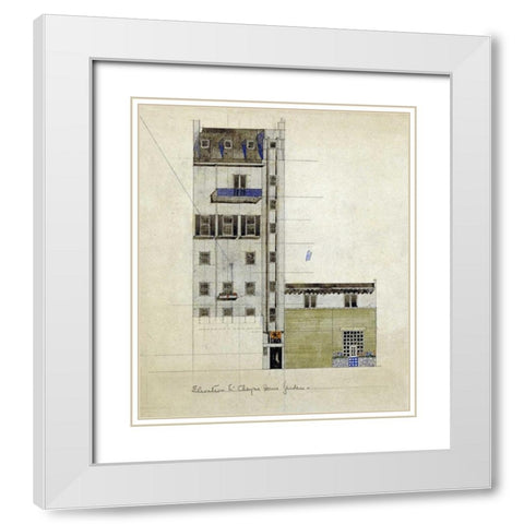 London, Elevation of Proposed Studio, 1920 White Modern Wood Framed Art Print with Double Matting by Mackintosh, Charles Rennie