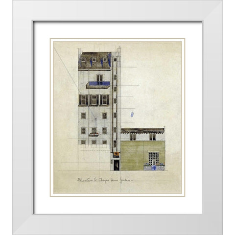 London, Elevation of Proposed Studio, 1920 White Modern Wood Framed Art Print with Double Matting by Mackintosh, Charles Rennie