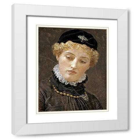 Ellen Terry White Modern Wood Framed Art Print with Double Matting by Moore, Albert Joseph