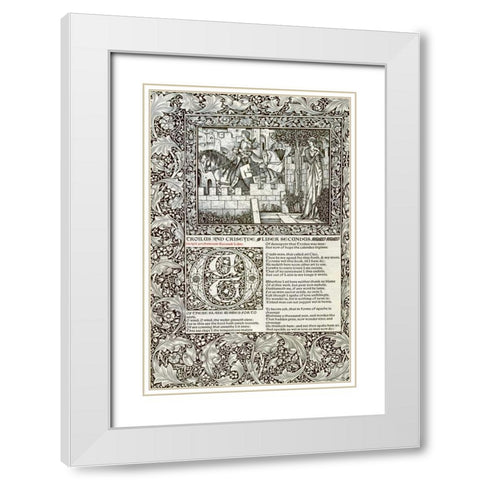 Troilus and Criseyde, Liber Secundus White Modern Wood Framed Art Print with Double Matting by Morris, William