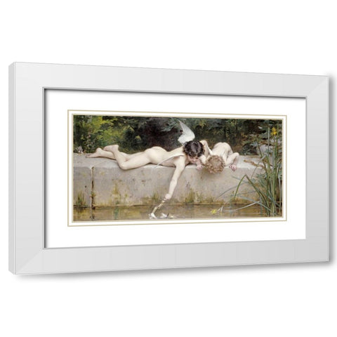 The Rescue White Modern Wood Framed Art Print with Double Matting by Munier, Emile