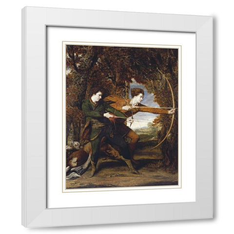 The Archers White Modern Wood Framed Art Print with Double Matting by Reynolds, Sir Joshua