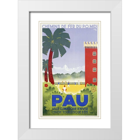 Pau White Modern Wood Framed Art Print with Double Matting by Riblo