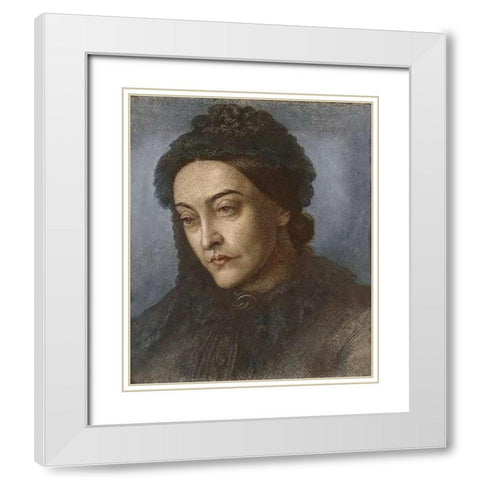 Portrait of Museumistina Rossetti White Modern Wood Framed Art Print with Double Matting by Rossetti, Dante Gabriel