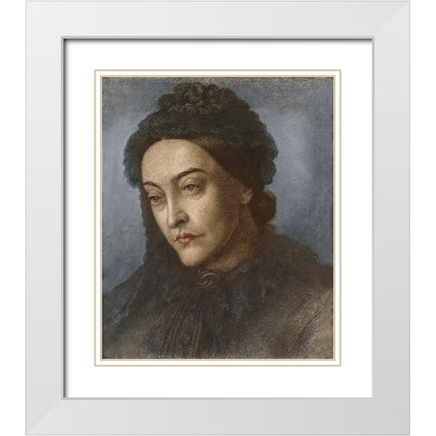 Portrait of Museumistina Rossetti White Modern Wood Framed Art Print with Double Matting by Rossetti, Dante Gabriel