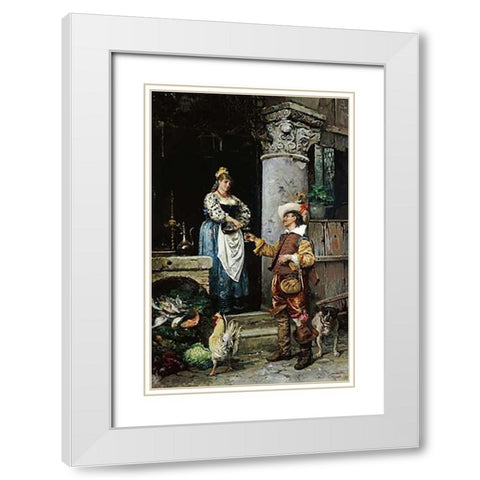 Wine For The Weary White Modern Wood Framed Art Print with Double Matting by Simonetti, Attilio