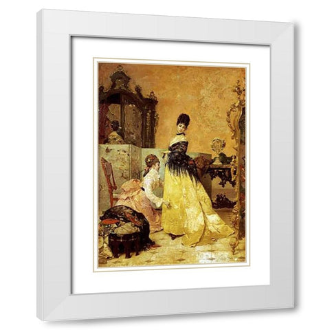 The New Dress White Modern Wood Framed Art Print with Double Matting by Stevens, Alfred