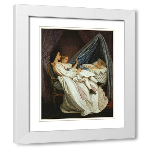 The New Arrival White Modern Wood Framed Art Print with Double Matting by Toulmouche, Auguste