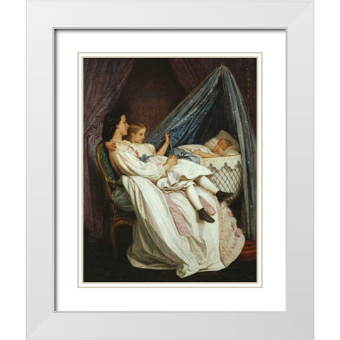 The New Arrival White Modern Wood Framed Art Print with Double Matting by Toulmouche, Auguste