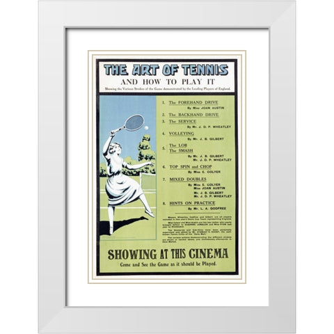 The Art of Tennis White Modern Wood Framed Art Print with Double Matting by Unknown