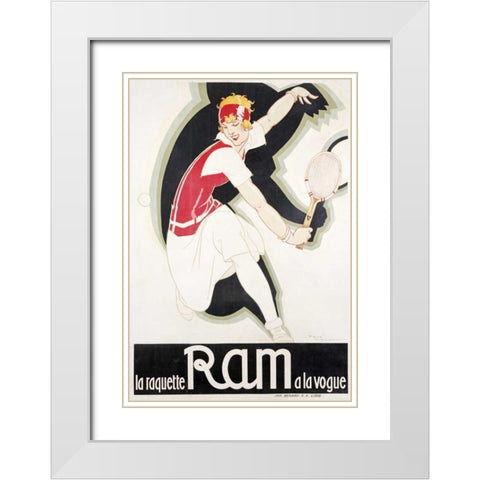 Ram White Modern Wood Framed Art Print with Double Matting by Vincent, Rene