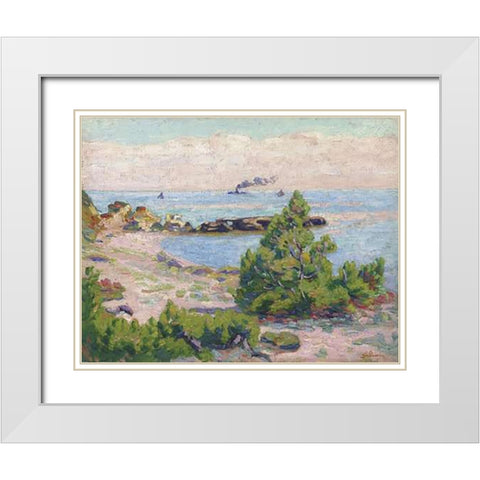 Saint Palais, Pointe De La Perriere White Modern Wood Framed Art Print with Double Matting by Guillaumin, Armand