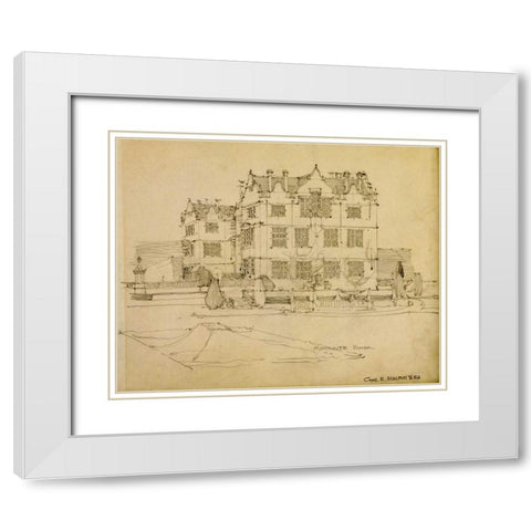 Somerset, Montacute House, 1895 White Modern Wood Framed Art Print with Double Matting by Mackintosh, Charles Rennie