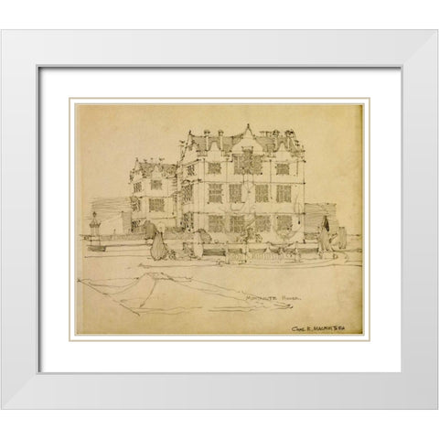 Somerset, Montacute House, 1895 White Modern Wood Framed Art Print with Double Matting by Mackintosh, Charles Rennie
