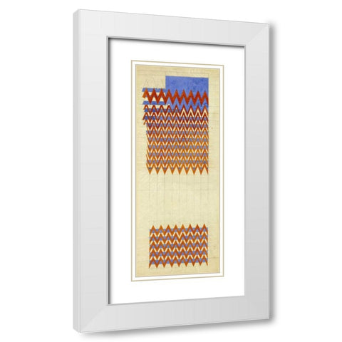 Fabric Design, 1916 White Modern Wood Framed Art Print with Double Matting by Mackintosh, Charles Rennie