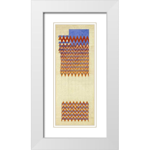 Fabric Design, 1916 White Modern Wood Framed Art Print with Double Matting by Mackintosh, Charles Rennie