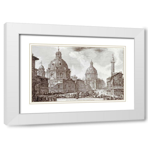 A View of Rome White Modern Wood Framed Art Print with Double Matting by Piranesi, Giovanni Battista