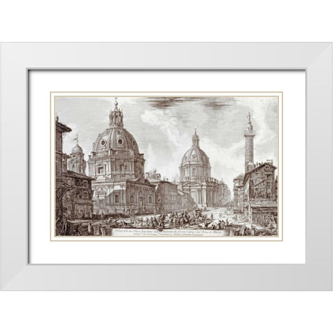 A View of Rome White Modern Wood Framed Art Print with Double Matting by Piranesi, Giovanni Battista