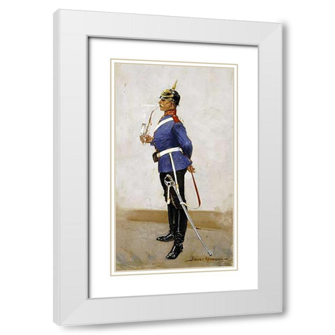 Infantry Officer, Full Dress White Modern Wood Framed Art Print with Double Matting by Remington, Frederic