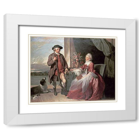 Mr. Robert Grafton White Modern Wood Framed Art Print with Double Matting by West, Benjamin