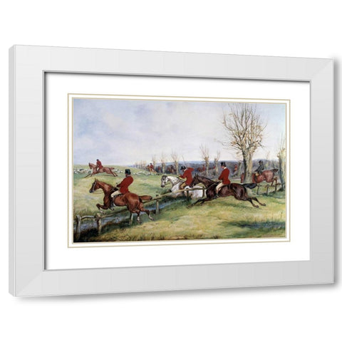 Gone Away White Modern Wood Framed Art Print with Double Matting by Alken, Henry Thomas