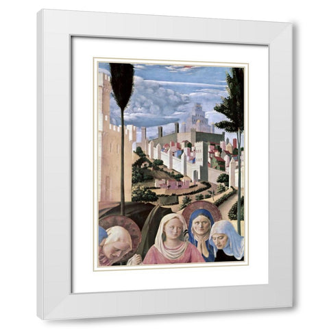 Deposition - Detail 3 White Modern Wood Framed Art Print with Double Matting by Angelico, Fra